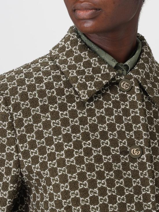 25FW 구찌 코튼 부클레 자켓 835539ZASUE 3027 Green - GUCCI