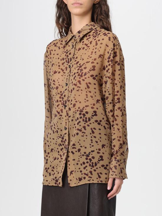 25FW 살바토레 페라가모 블라우스 13H514 788423 002 Camel - SALVATORE FERRAGAMO