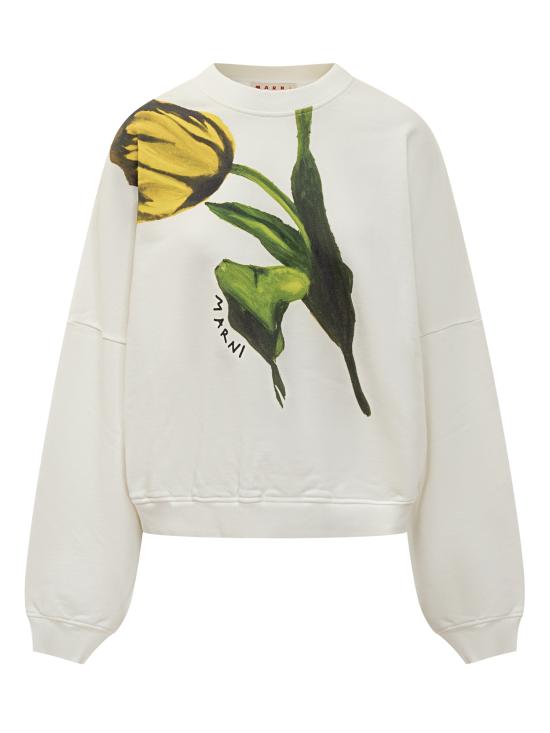 25FW 마르니 로고 크루넥 스웨트셔츠 FLJE0185PAUSCY59 PRW02 BIANCO