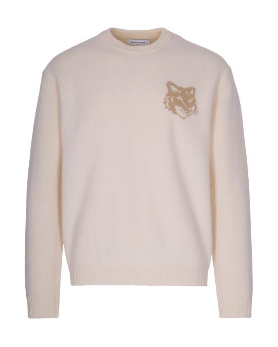 25FW 메종키츠네 폭스 헤드 인타르시아 메리노 스웨터 PM00816KM03290395 ECRU