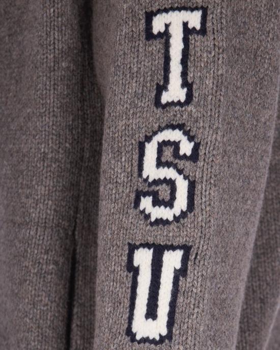 25FW 메종키츠네 컬리지 니트 울 자켓 PM02112KT1150H131 MEDIUMGREYMELANGE - MAISON KITSUNE