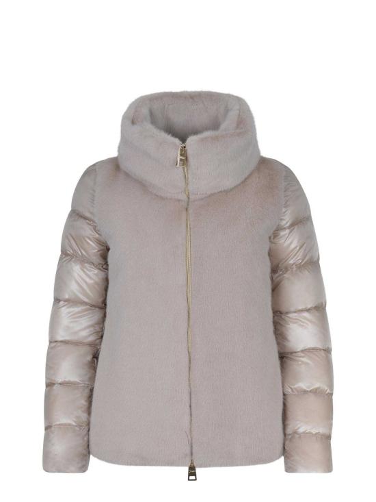 25FW 에르노 울트라라이트 나일론 & 레이디 얼터너티브 퍼 케이프  PI002017D12017Z 1985 Beige