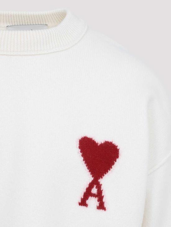 26SS 아미 빅 하트 울 크루넥 스웨터 UKS838018154 White - AMI