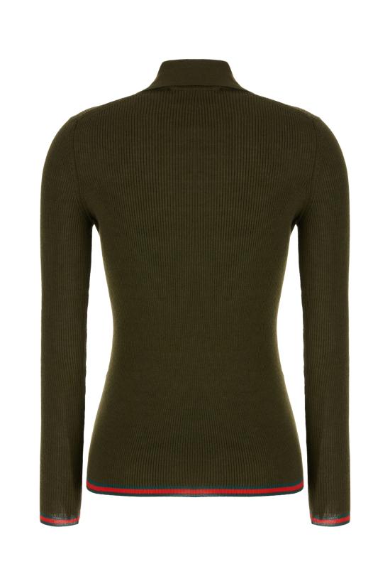 25FW 구찌 자수 캐시미어 실크 탑 810315XKD8J 3450 Verde - GUCCI