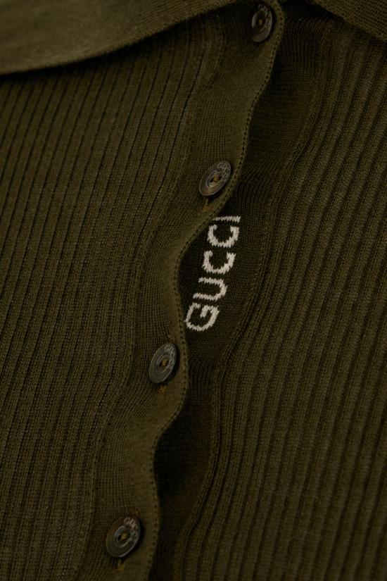 25FW 구찌 자수 캐시미어 실크 탑 810315XKD8J 3450 Verde - GUCCI