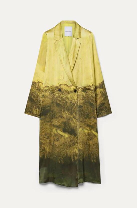  포망데레 트렌치 코트 포만데르 마블 프린트 실크 트렌치코트 차트루즈