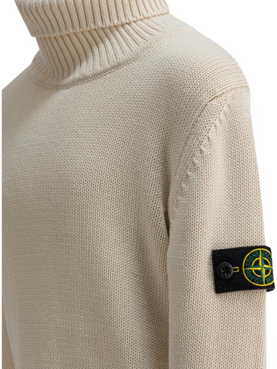 25FW [키즈] 스톤 아일랜드 터틀넥 니트 5100018S01A2V0099 White - STONE ISLAND