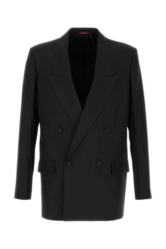 25FW 구찌 더블 브래스트 테크니컬 파나마 자켓 849881Z7AYA 1000 BLACK