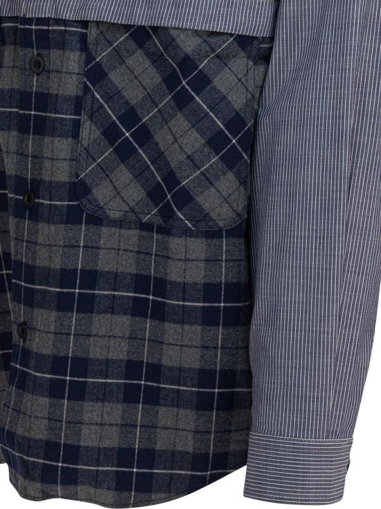 25FW 꼼데가르송 긴팔 셔츠 HP B018 W251 NVY WHT XGRY N Black - COMME DES GARCONS