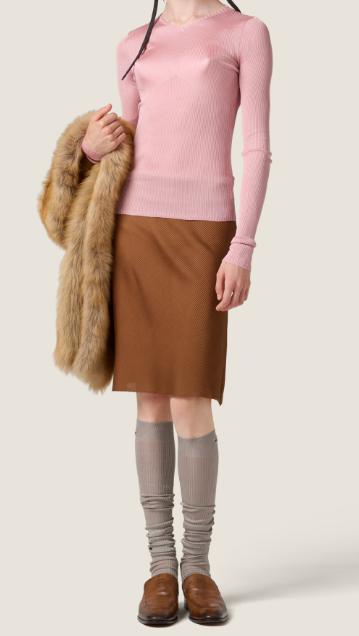 25FW 미우미우 스웨터 MML01BSOOO18BQ F0638 BEGONIA - MIU MIU