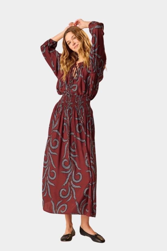  나탈리 마틴 롱 스커트 벨라 스커트 페더 보르도 - NATALIE MARTIN