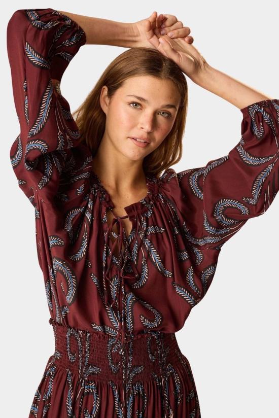  나탈리 마틴 롱 스커트 벨라 스커트 페더 보르도 - NATALIE MARTIN