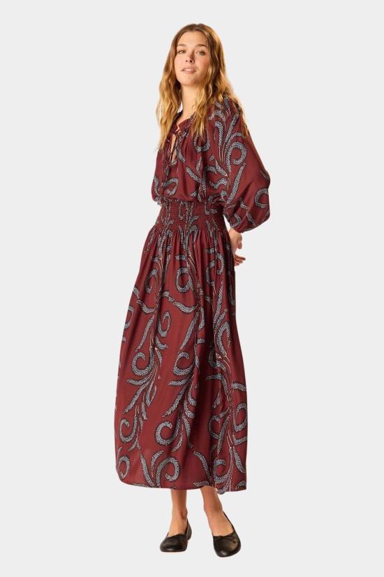  나탈리 마틴 롱 스커트 벨라 스커트 페더 보르도 - NATALIE MARTIN