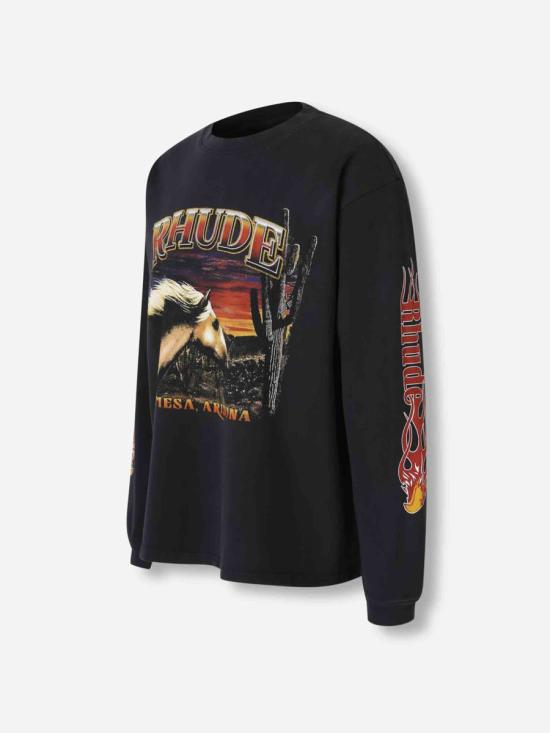 25FW 루드 긴팔 셔츠 RHFW25TT08012 3169VINTAGE BLACK RED YELLOW Black - RHUDE