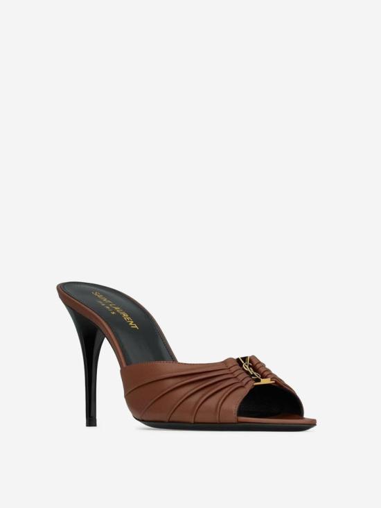 25FW 생로랑 샌들 819075AADF0 2603AESTHETIC BROWN Brown - SAINT LAURENT