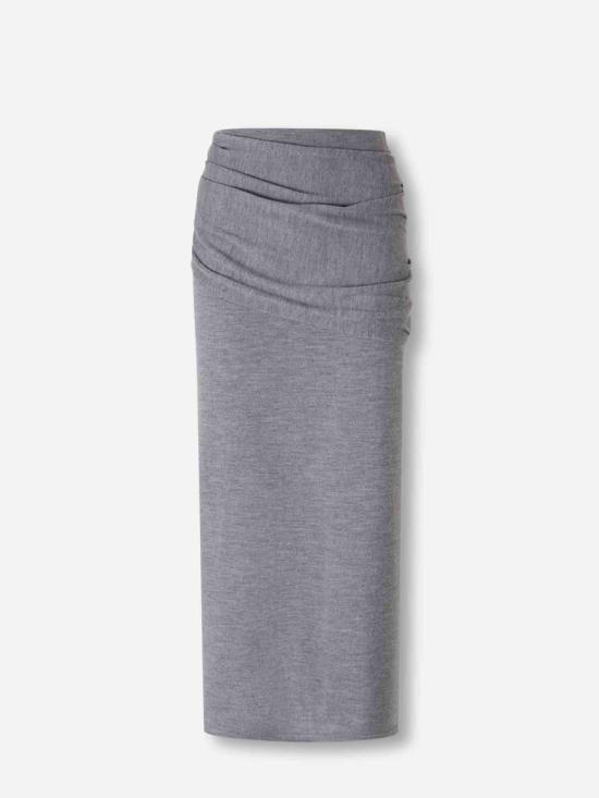 25FW 스타우드 미디 스커트 R25F6121MW HGRHEATHER GREY Black