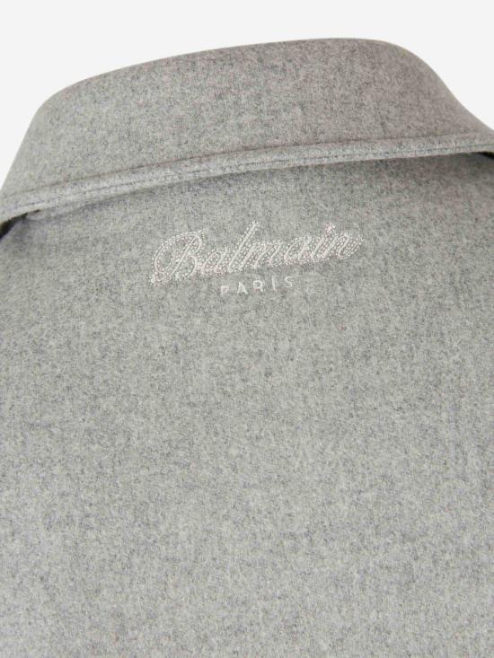 25FW 발망 봄버 자켓 FH0TFA71MH95 YHVYHV GRIS CLAIR BLANC GREY - BALMAIN