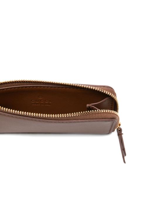 25FW 구찌 더블 G 참 디테일 카드 케이스 847478 AAEVB2718 Leather Brown - GUCCI