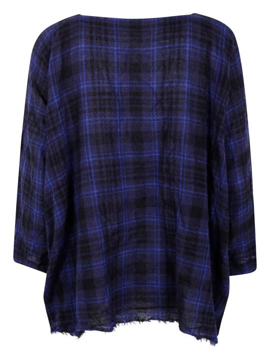 25FW 다니엘라 그레지스 블라우스 CA26I W364 097 10 6 BLUE BLACK CHINA TARTAN - DANIELA GREGIS