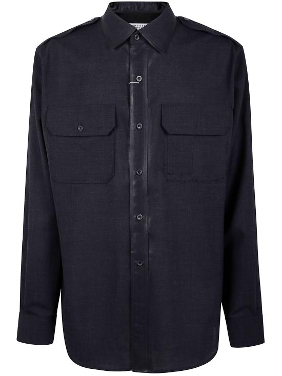 25FW 마르지엘라 플랩 패치 포켓 롱 슬리브 셔츠 S50DT0059 M35524 855M CHARCOAL