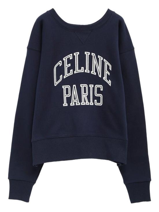 25FW 셀린느 긴팔 티셔츠 RY0J5345F07OW NAVY OFF WHITE DOM