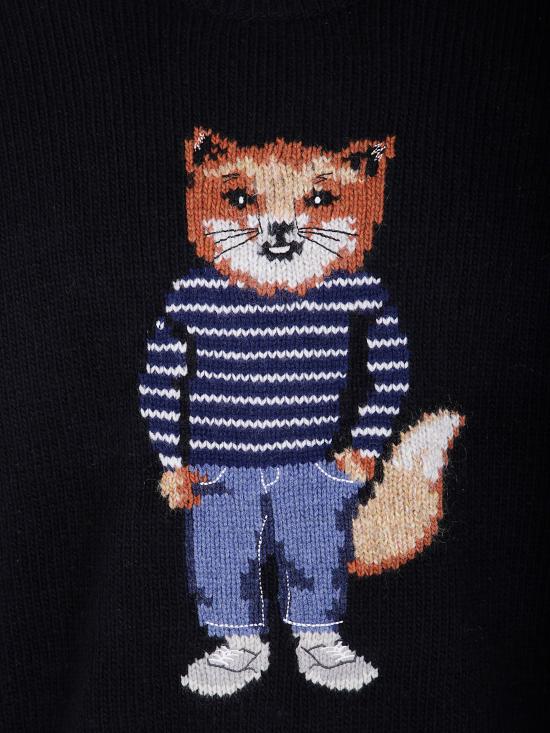 25FW 메종키츠네 드레스드 폭스 인타르시아 울 스웨터 PM00806KH0002 P199 BLACK - MAISON KITSUNE