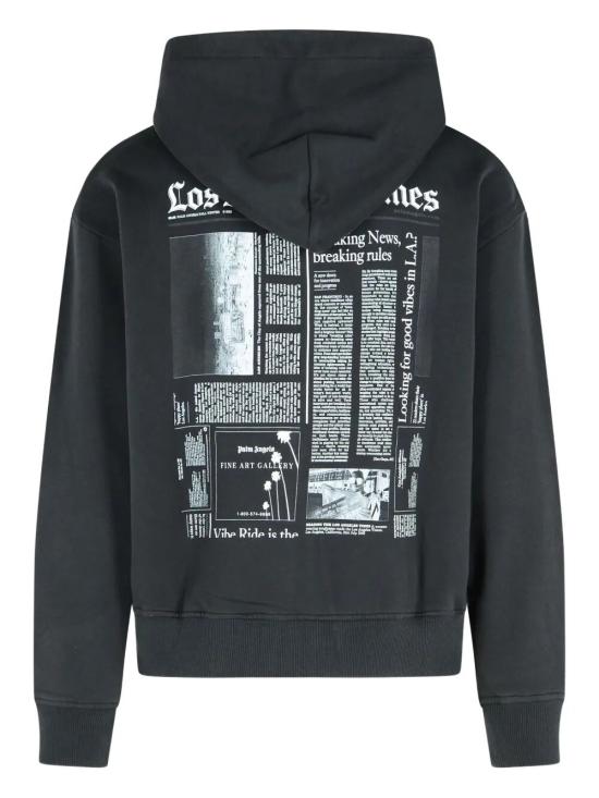 25FW 팜앤젤스 후드 티셔츠 PMBE029F25FLE001 1003 BLACK OFF WHITE - PALM ANGELS