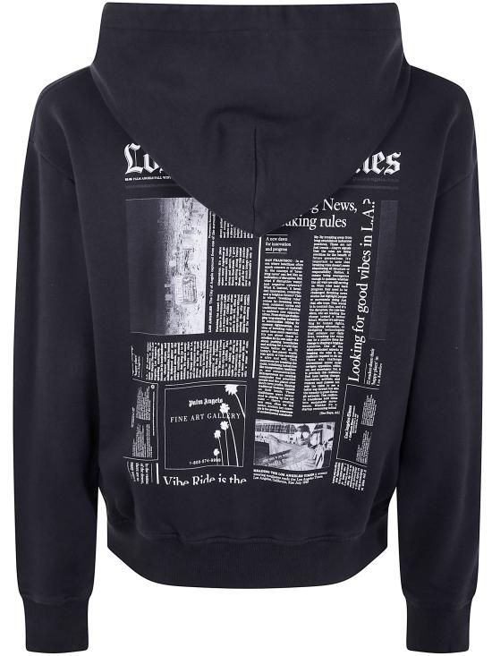 25FW 팜앤젤스 후드 티셔츠 PMBE029F25FLE001 1003 BLACK OFF WHITE - PALM ANGELS