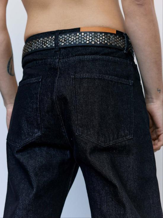  세컨드 레이어 데님 팬츠 세컨드/레이어 빈티지 블랙 스톤 워시 빅 파피 진 - SECOND/LAYER