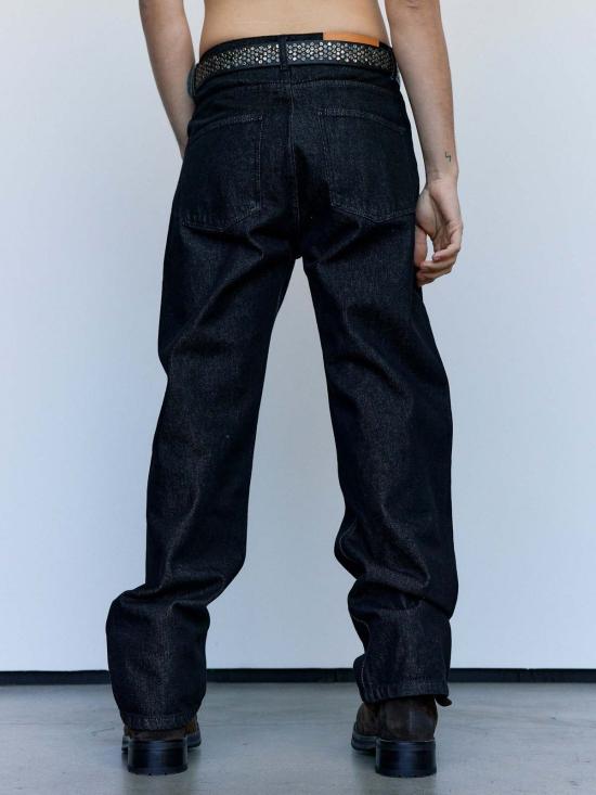  세컨드 레이어 데님 팬츠 세컨드/레이어 빈티지 블랙 스톤 워시 빅 파피 진 - SECOND/LAYER