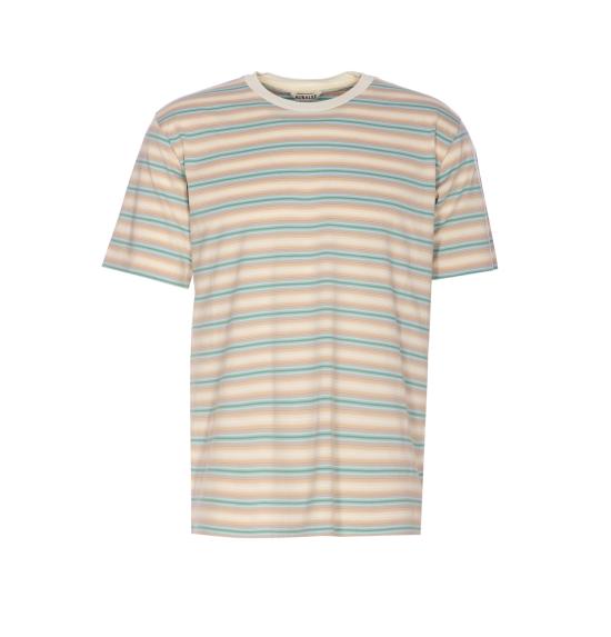 25FW 오라리 반팔 티셔츠 A25AT02GJ FADE BLUE STRIPE MultiColour