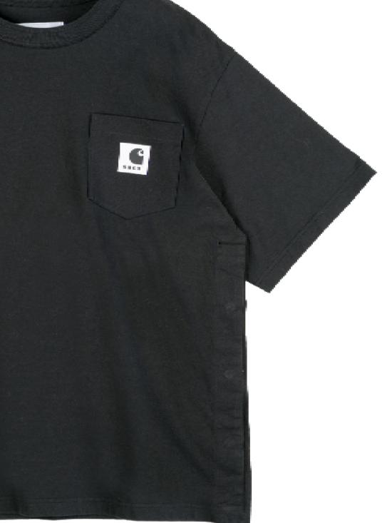 25FW 사카이 X 칼하트 WIP 반팔 티셔츠 25 00995S 001 Black - SACAI X CARHARTT WIP