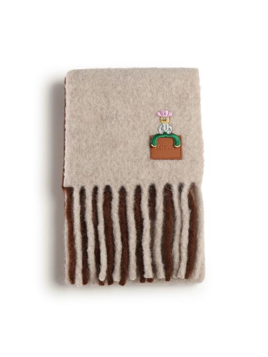 25FW 로에베 머플러/스카프 FSA7SS1W01 1225 LIGHT GREY BROWN