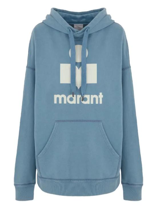 25FW 이자벨마랑 마일리 로고 후드 티셔츠 SW0027HA C3M06HSBEC Slate Blue Ecru