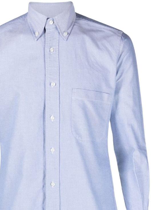 25FW 톰브라운 옥스포드 클래식 그로그랭 플래킷 셔츠 MWL010E F0313480 Blue - THOM BROWNE