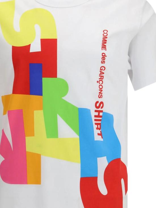  꼼데가르송 반팔 티셔츠 FPT004W25 White print - COMME DES GARCONS