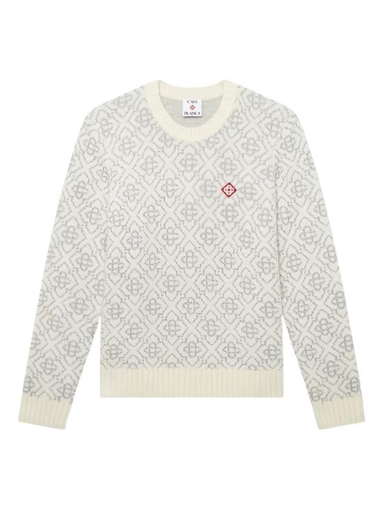 25FW 카사블랑카 스웨터 KW 104101 White - CASABLANCA