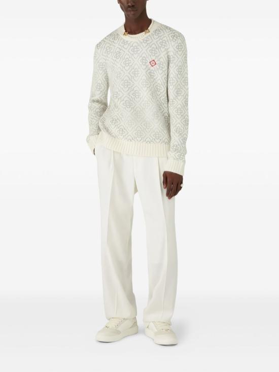 25FW 카사블랑카 스웨터 KW 104101 White - CASABLANCA