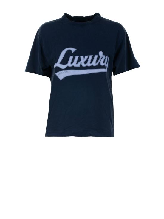 25FW 발렌시아가 반팔 티셔츠 850990 TTVB68593 WASHED NAVY