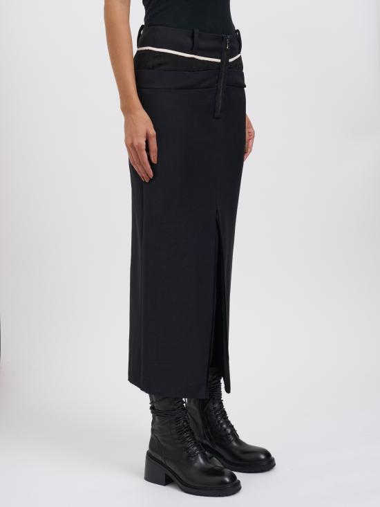 25FW 알레산드라 마치 미디 스커트 M32522004690 Black - ALESSANDRA MARCHI