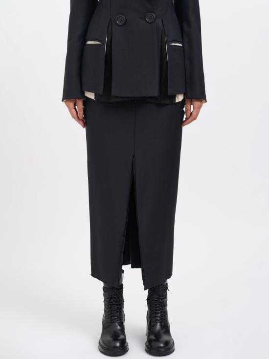 25FW 알레산드라 마치 미디 스커트 M32522004690 Black - ALESSANDRA MARCHI