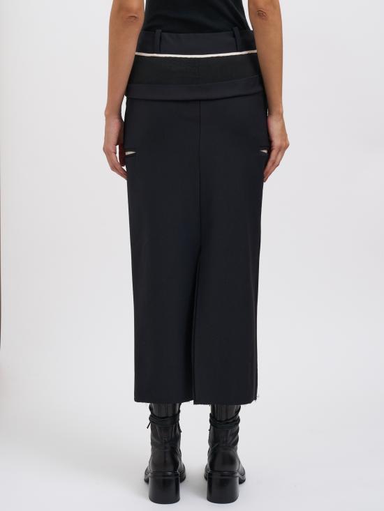 25FW 알레산드라 마치 미디 스커트 M32522004690 Black - ALESSANDRA MARCHI