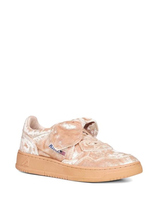 25FW 오트리 메달리스트 로우 레더 스니커즈 AULW VF04VEL FLAKE SMOKE GRAY Salmon - AUTRY