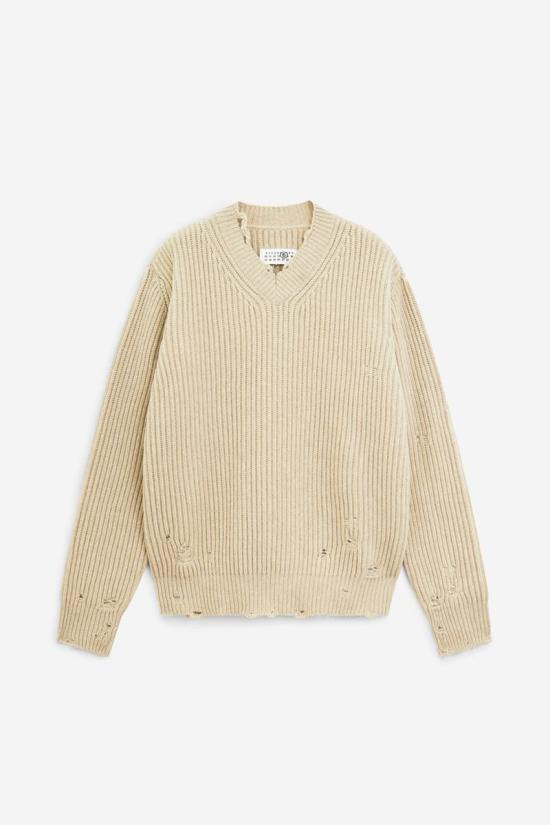 25FW MM6 메종마르지엘라 스웨터 117783 S52HN0011 M13138 Beige