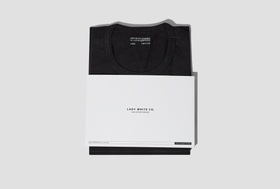 25FW 레이디 화이트 컴퍼니 반팔 티셔츠 LW101T BLK - LADY WHITE CO.