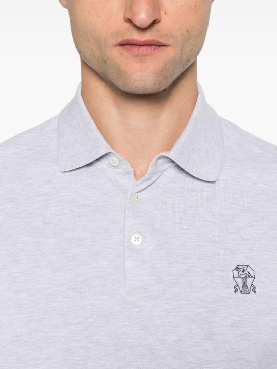 25FW 브루넬로 쿠치넬리 폴로 티셔츠 ME8548770 CGM11 Light Grey - BRUNELLO CUCINELLI