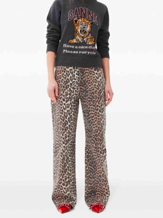 27SS 가니 스트레이트 팬츠 J1527943 Animal Print - GANNI