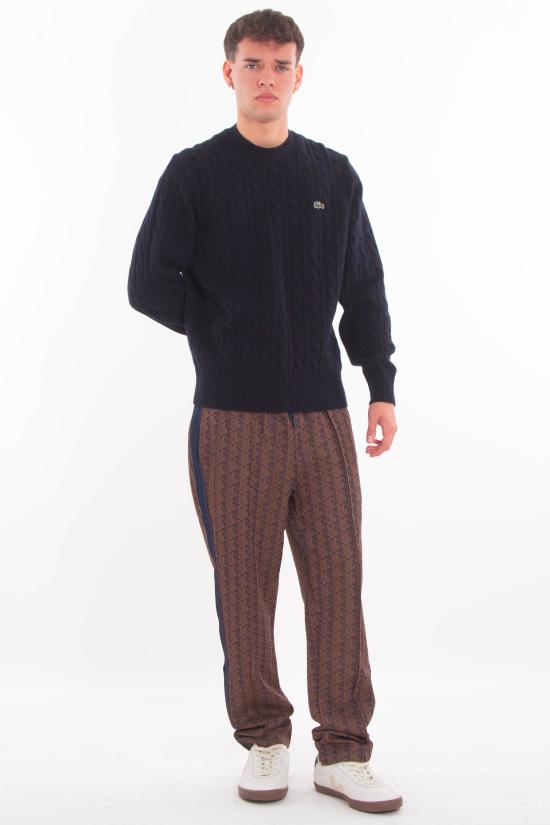 25FW 라코스테 케이블 크루넥 울 니트 AH2924 166 Blue - LACOSTE