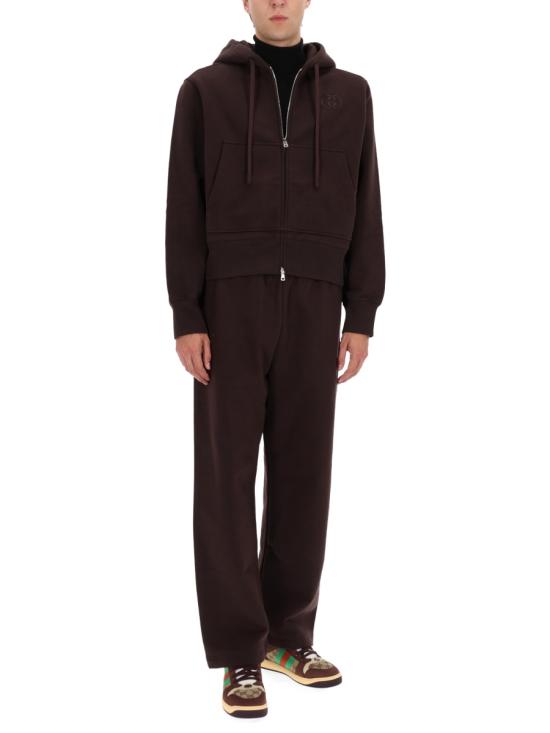 26FW 구찌 브러시드 코튼 저지 조깅 팬츠 848724 XJHKH2093 BROWN - GUCCI