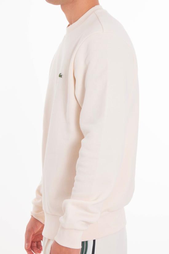 25FW 라코스테 오가닉 브러쉬드 코튼 스웨트셔츠 SH9608 FW25 XFJ White - LACOSTE